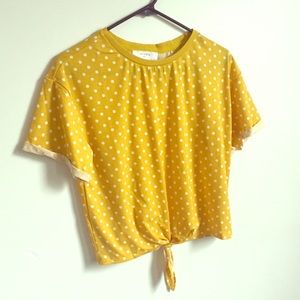 Nordstrom Elodie Polka Dot Tie Front Shirt